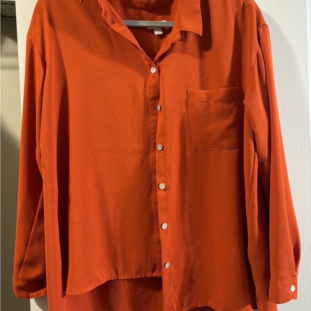 J. Jill Vibrant Orange Blouse
